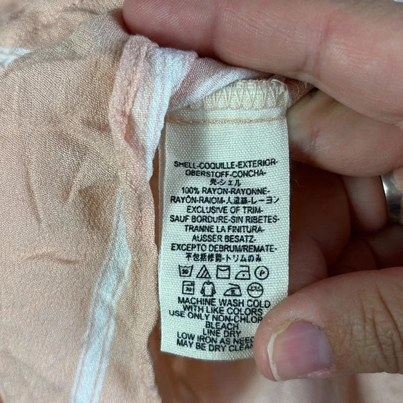 Free People Samifran Long Sleeve Petal Combo Peach Ruffle Top Women Size L - Picture 10 of 15